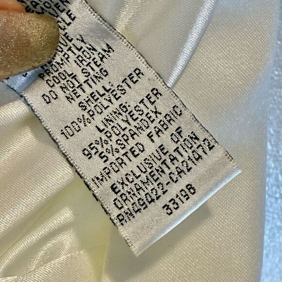 Vintage Jessica McClintock for Gunne Sax Gold & Cream Strapless Sweetheart Dress - Picture 4 of 8